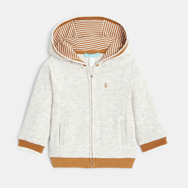 سويت شيرت ميلتون رمادي بسحّاب مع غطاء رأس للأولاد الصغار